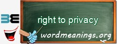 WordMeaning blackboard for right to privacy